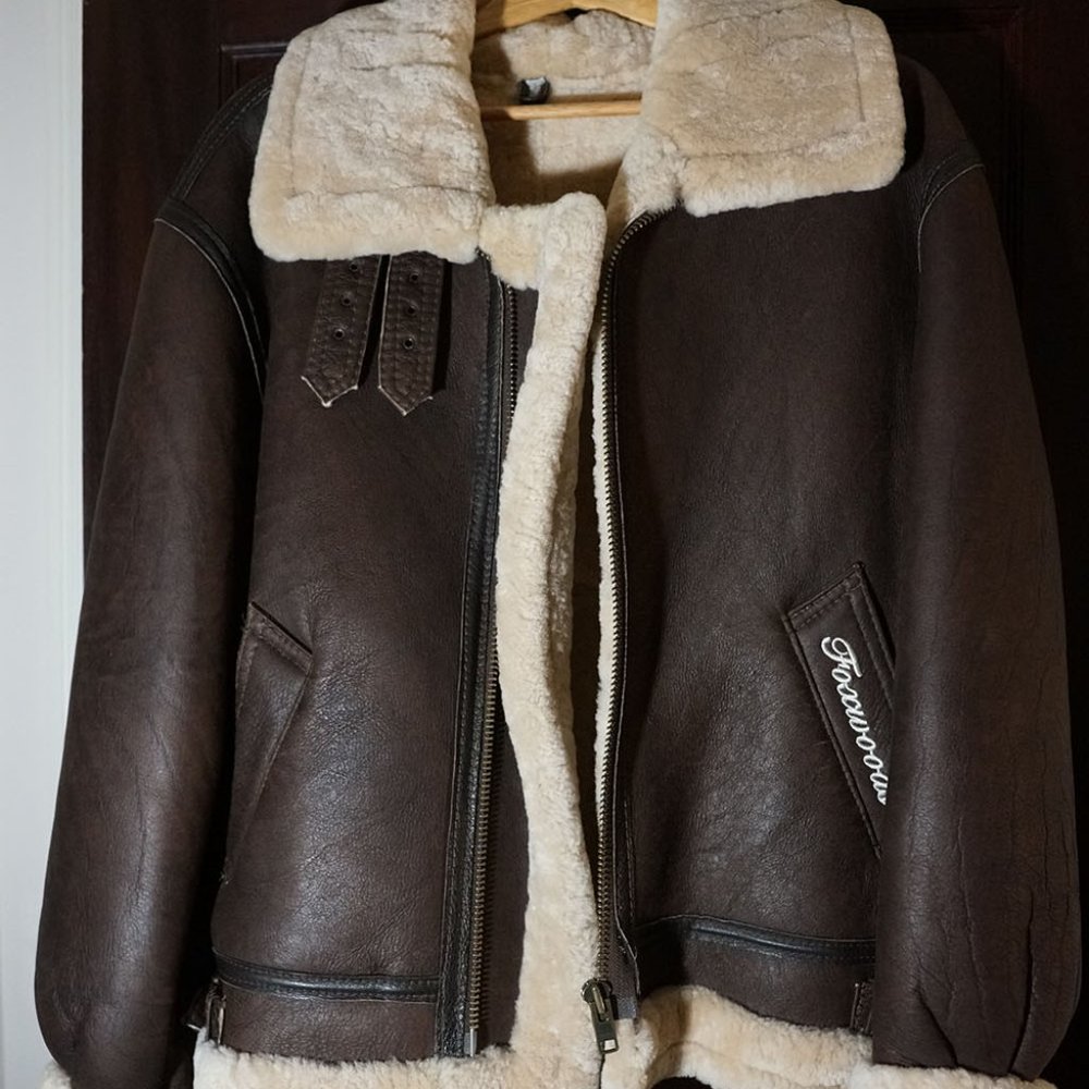 Foxwoods Bomber Leather Jacket Men XS